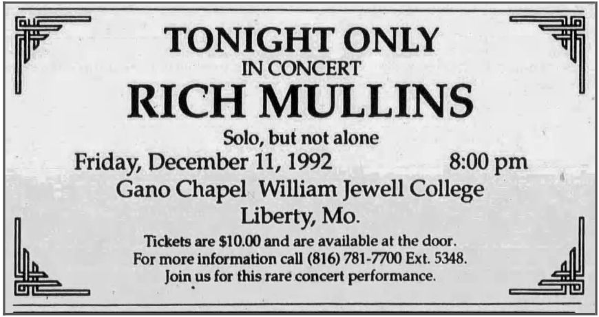 Rich Mullins Liberty MO 1992